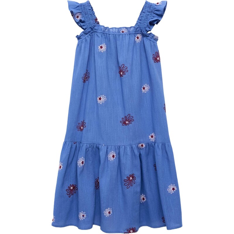 MANGO KIDS Šaty DRESS PAIPAI modrá / ružová / tmavočervená 63724582