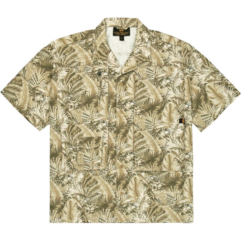 ALPHA INDUSTRIES Košeľa Honolulu kaki / olivová / prírodná biela 63724431