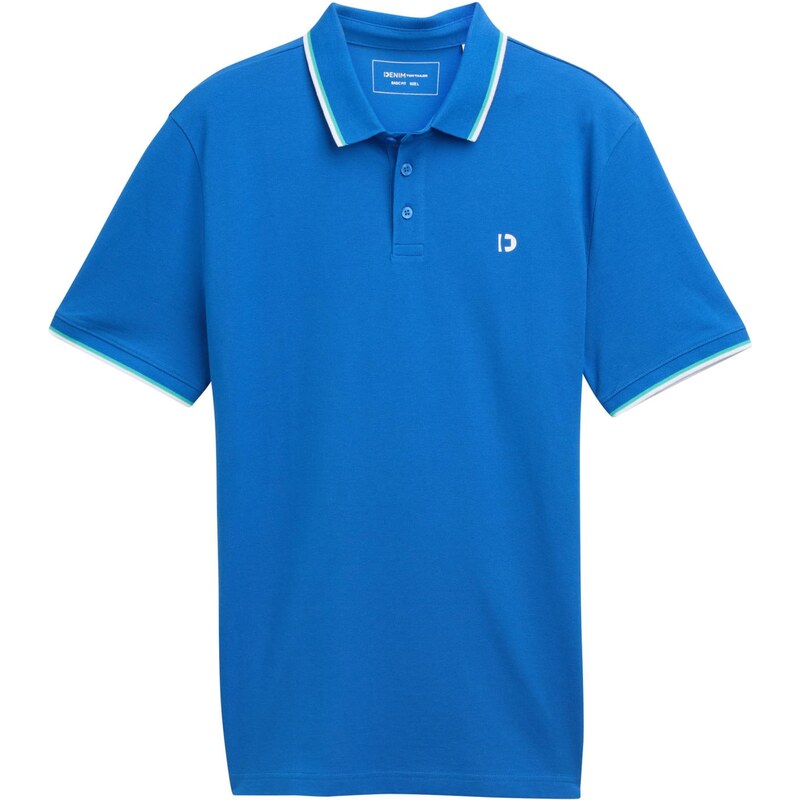 TOM TAILOR DENIM Tričko vodová / kráľovská modrá / biela 63724586