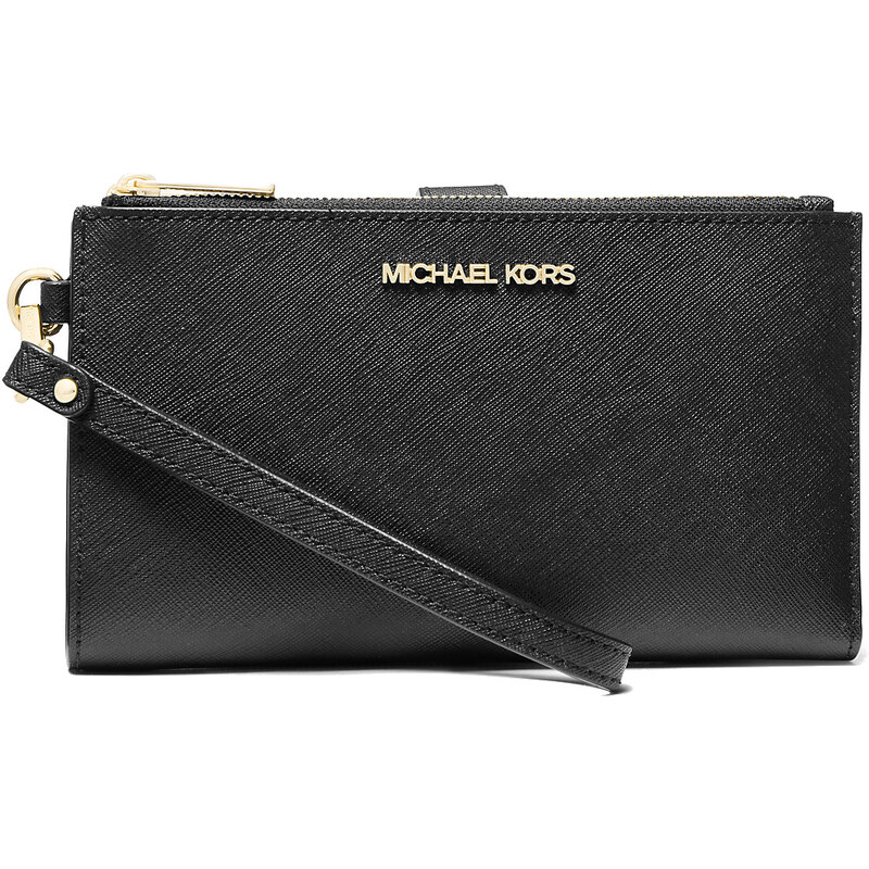 Michael Kors Peněženka Jet Set Saffiano Wristlet Black 25940113