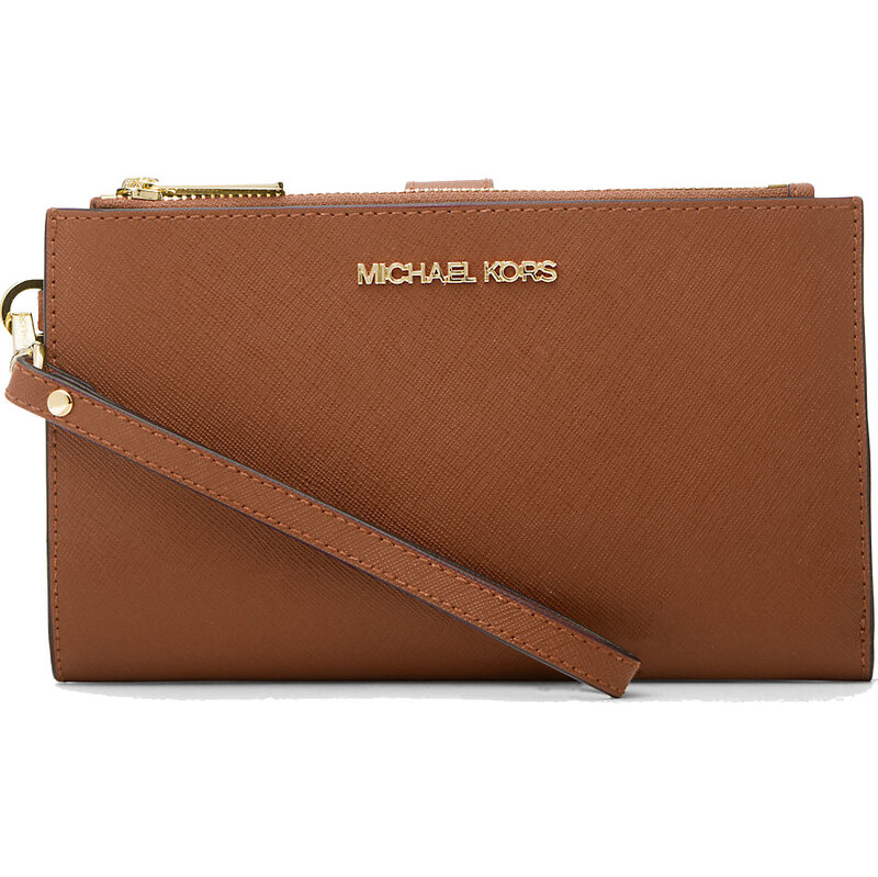 Michael Kors Jet Set Large Leather Smartphone Wristlet Wallet Luggage 63726618