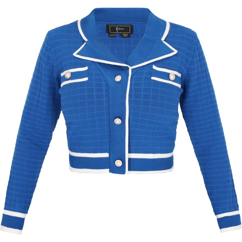 faina Kardigán Fashion Look kráľovská modrá / biela 65079928