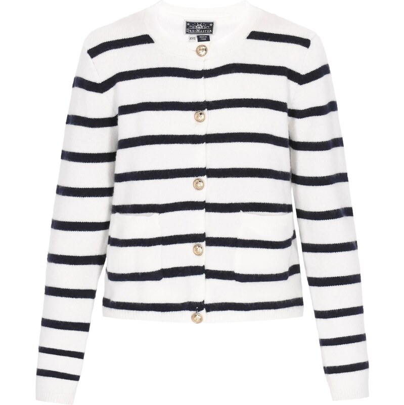 DreiMaster Maritim Kardigán čierna / biela 63741416