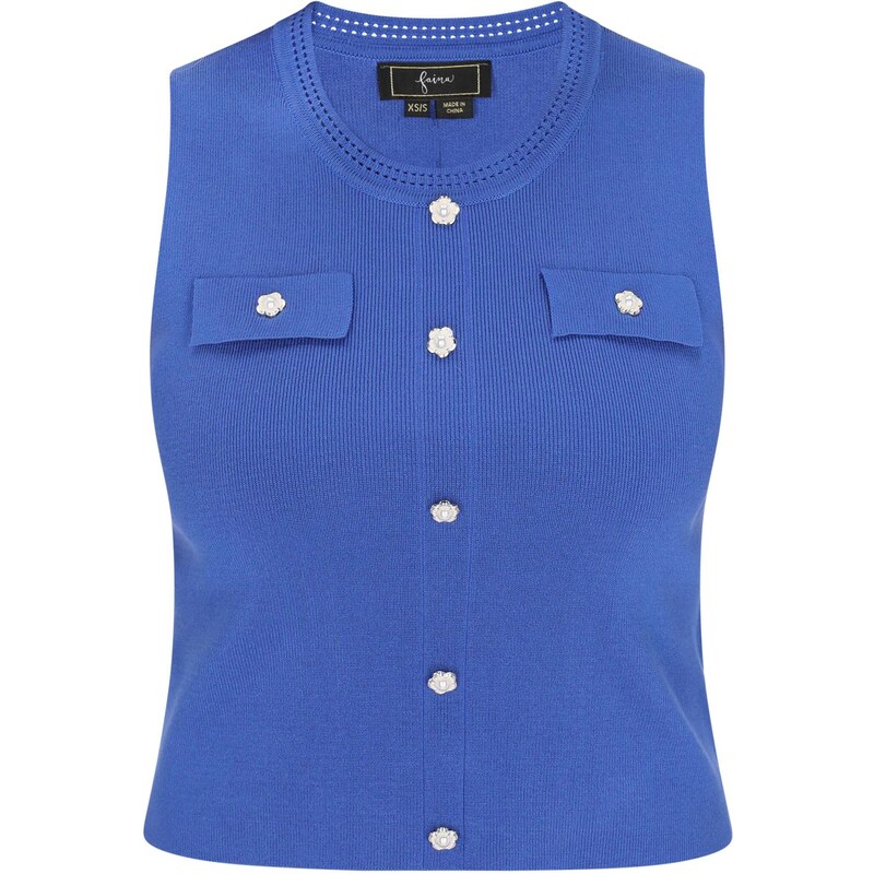 faina Vyšívaný top Fashion Look modrá 65875103