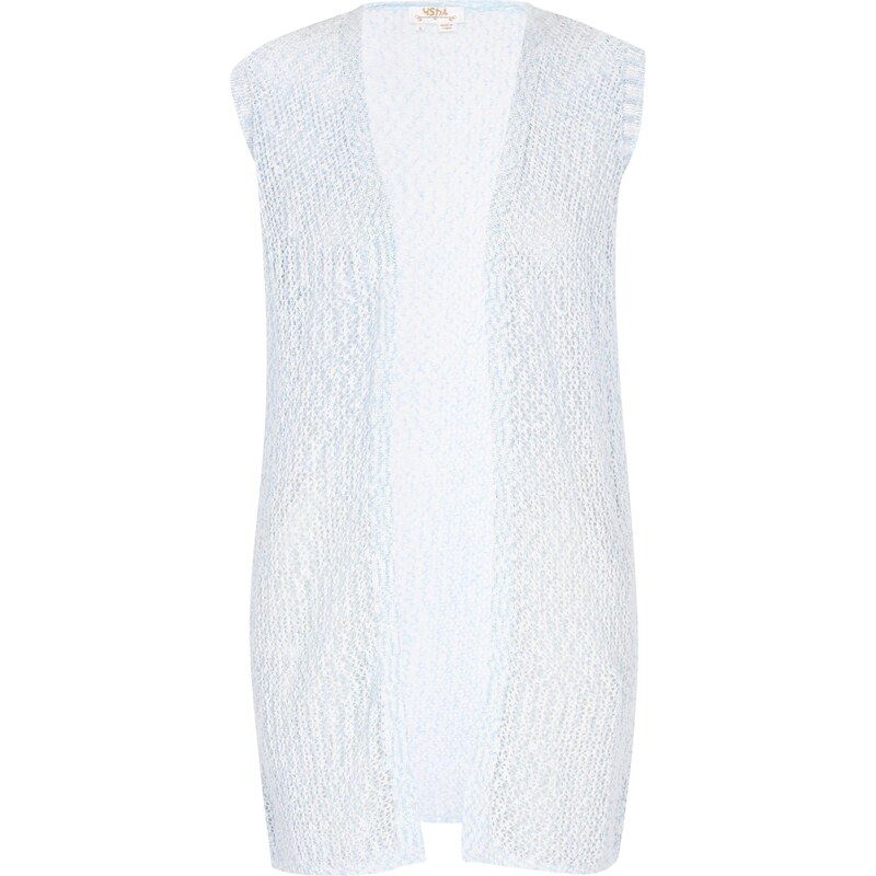 usha FESTIVAL Pletená vesta Fashion Look svetlomodrá / biela 63741425
