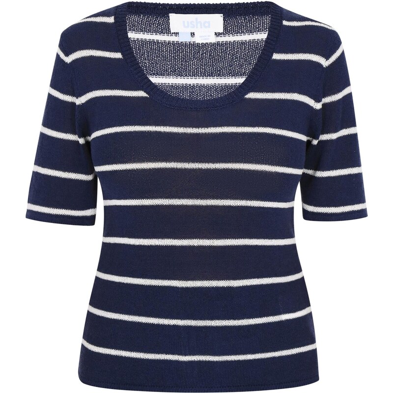 usha BLUE LABEL Sveter námornícka modrá / biela 65646000