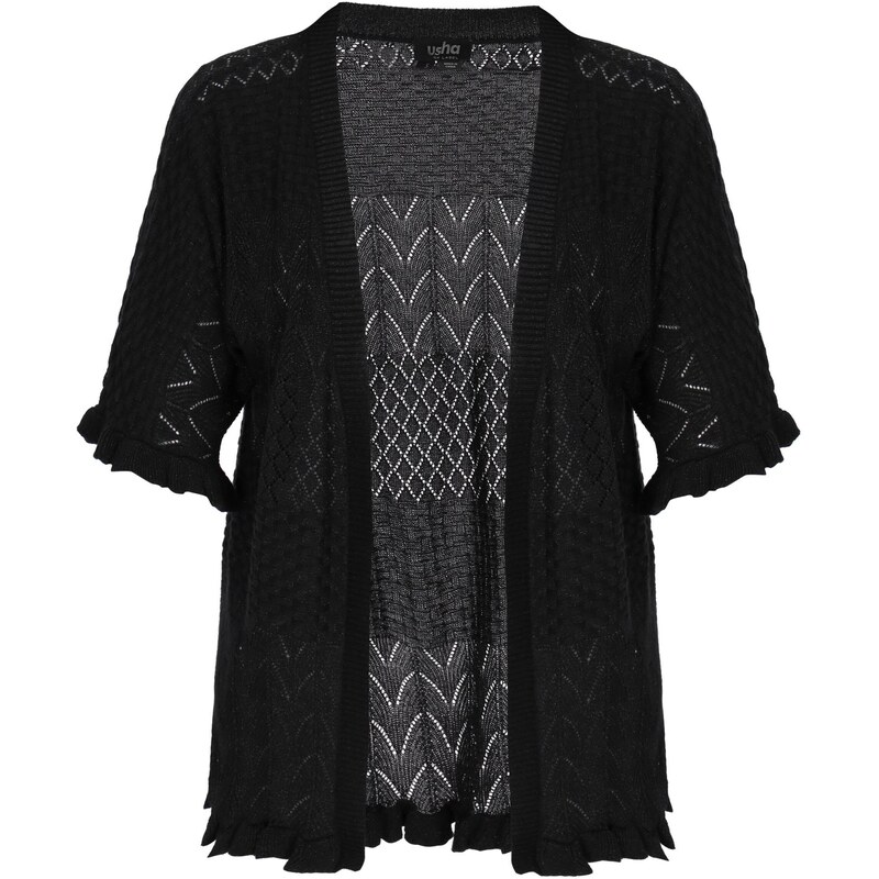 usha BLACK LABEL Kardigán Fashion Look čierna 65646004