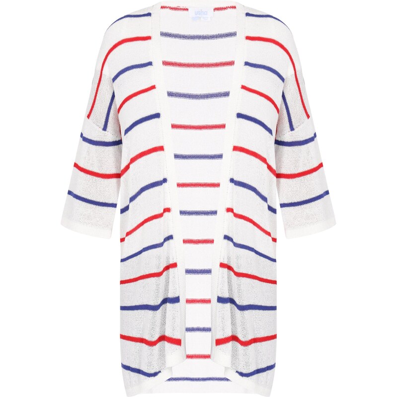 usha BLUE LABEL Kardigán enciánová / červená / biela 64907046