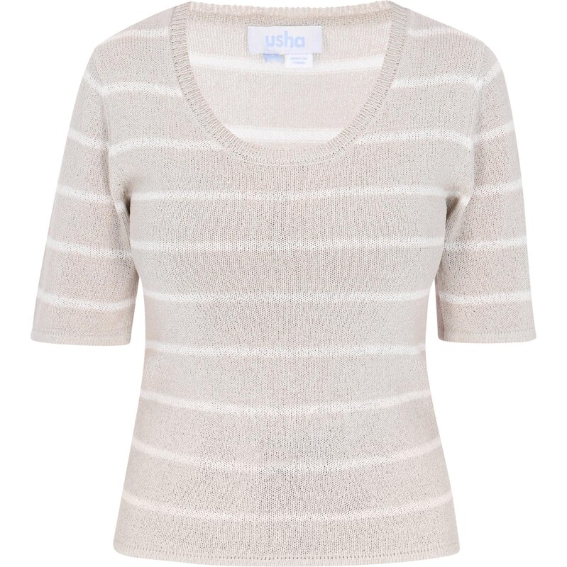 usha BLUE LABEL Sveter sivobéžová / biela 65646007