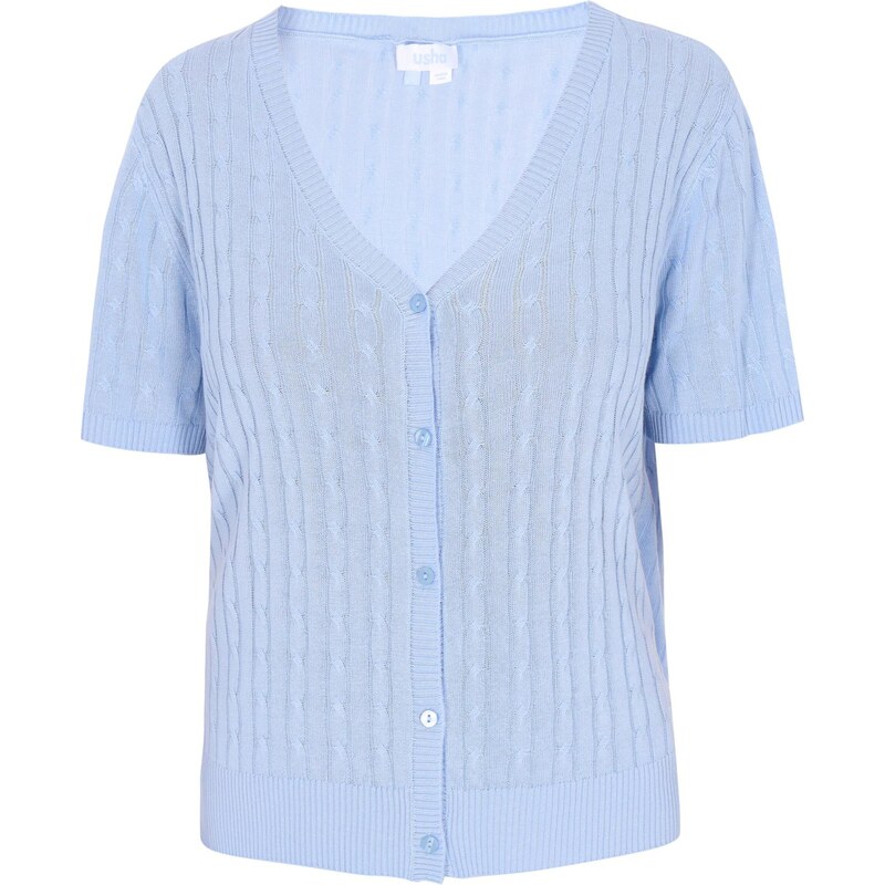 usha BLUE LABEL Kardigán Everyday Fashion svetlomodrá 64559129
