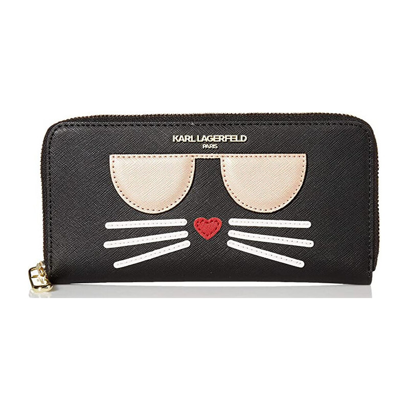 Karl Lagerfeld Paris Zip Around Wallet Deep Black Gold 25939848