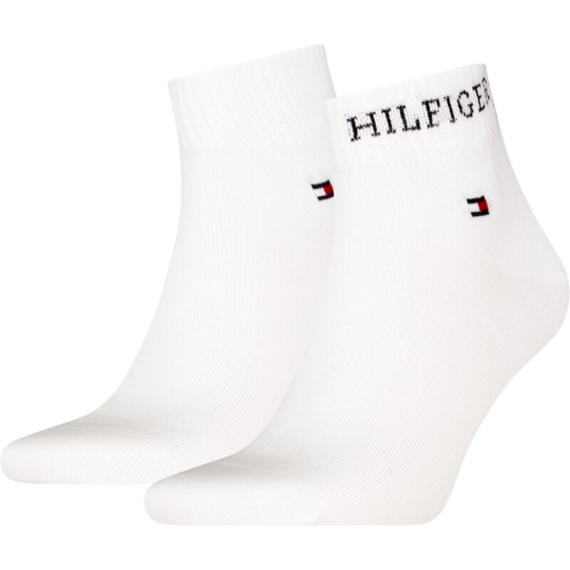 TOMMY HILFIGER - ponožky 2PACK HILFIGER logo iconic white quarter 63731174