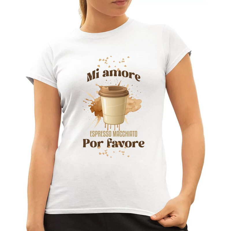 E-shop Garibald Mi amore espresso macchiato por favore - dámske tričko