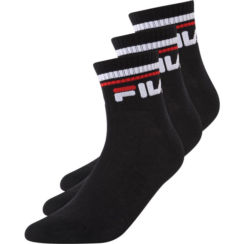 FILA Športové ponožky červená / čierna / biela 63734415