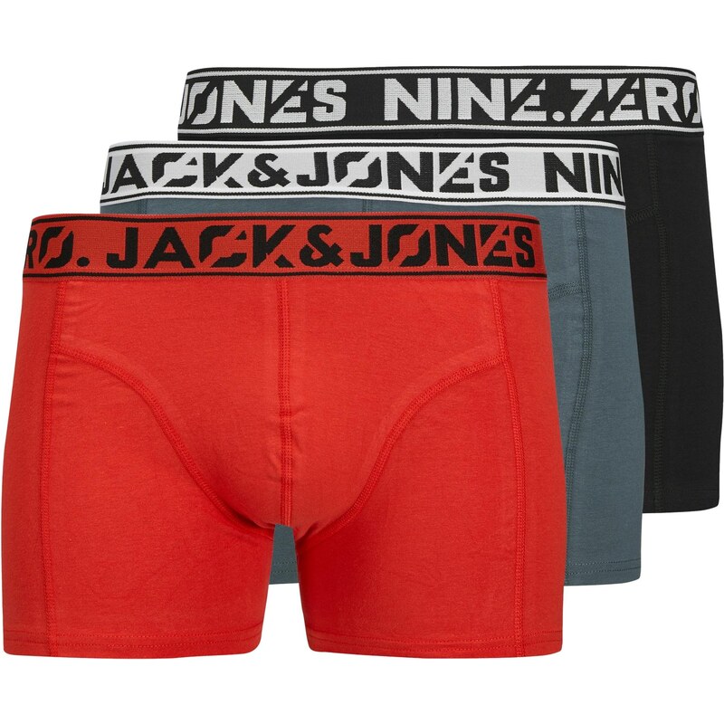 JACK & JONES Boxerky JACNINE.ZERO čadičová / svetlosivá / červená / 63734504