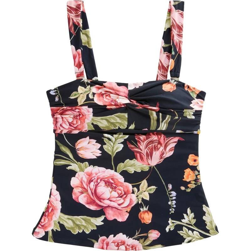 Next Tankinový top olivová / mandarínková / staroružová / čierna 65878042