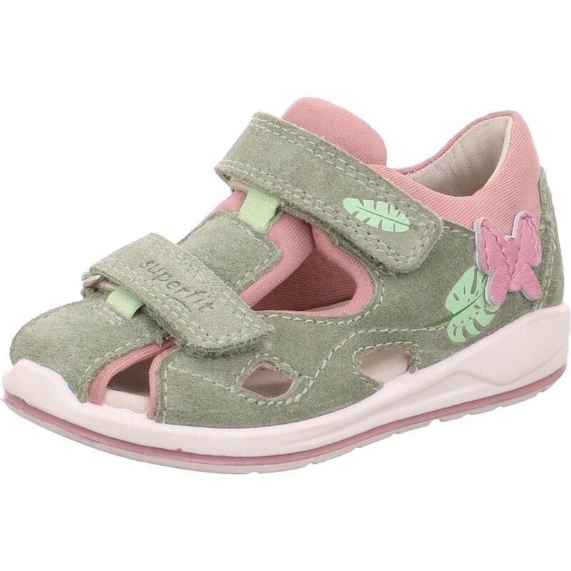 SUPERFIT Sandále BOOMERANG kaki / svetlozelená / ružová 63734821