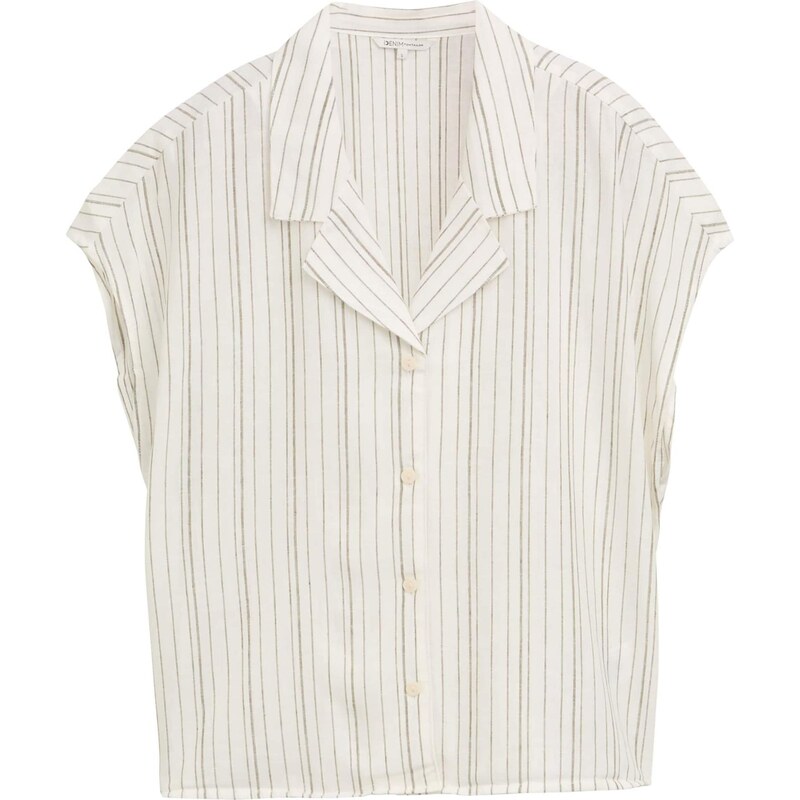 TOM TAILOR DENIM Blúzka olivová / biela ako vlna 63734727