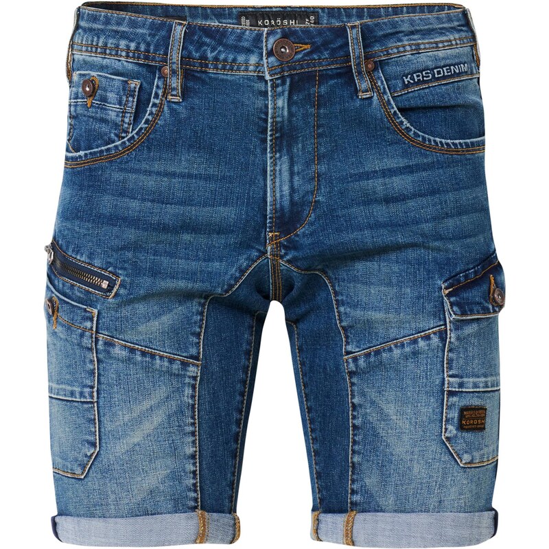 KOROSHI Rifľové kapsáče modrá denim 64272293