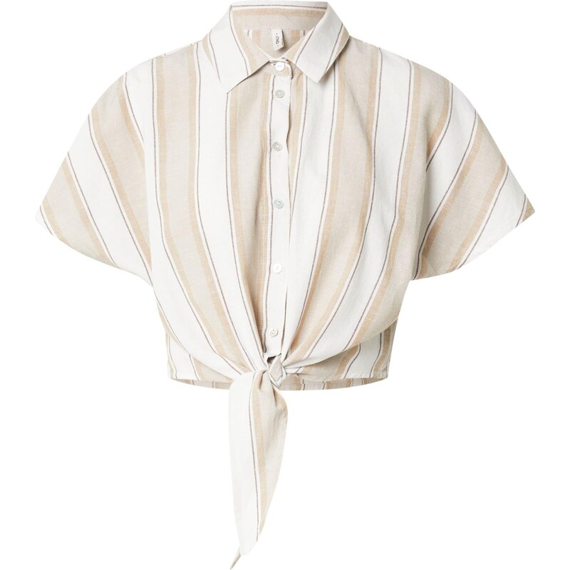 ONLY Blúzka ONLJAKIRI piesková / tmavobéžová / biela 64284440