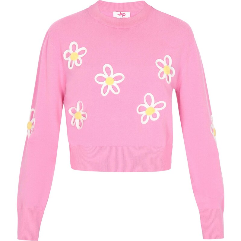 MYMO Sveter Back To School žltá / svetloružová / biela 65874810