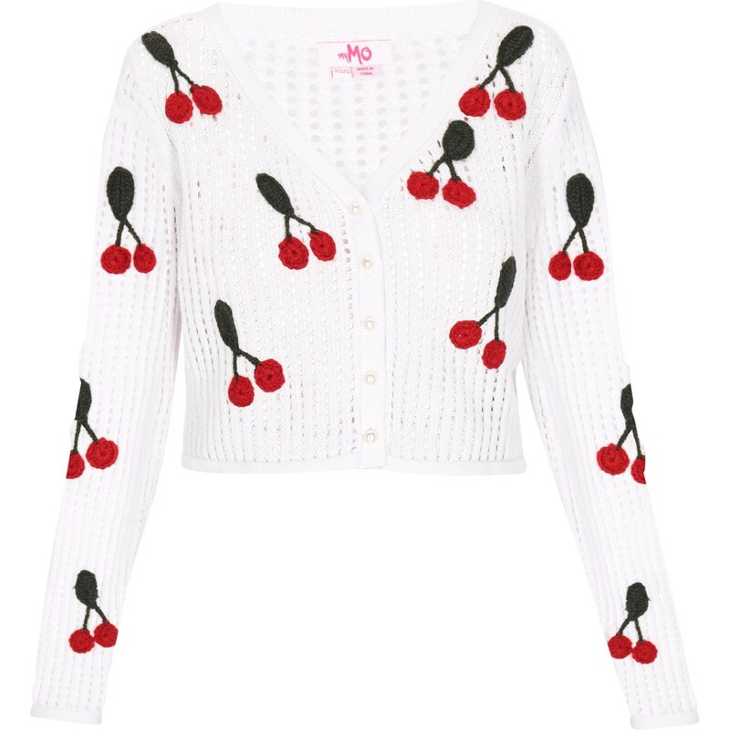 MYMO Kardigán Fashion Look tmavozelená / červená / biela 65874982