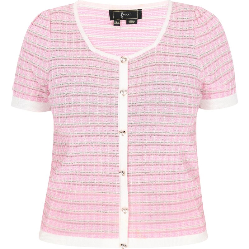 faina Kardigán rosé / strieborná / biela 65875018