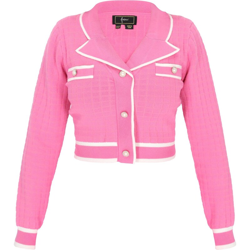 faina Kardigán Fashion Look svetloružová / biela 65079927