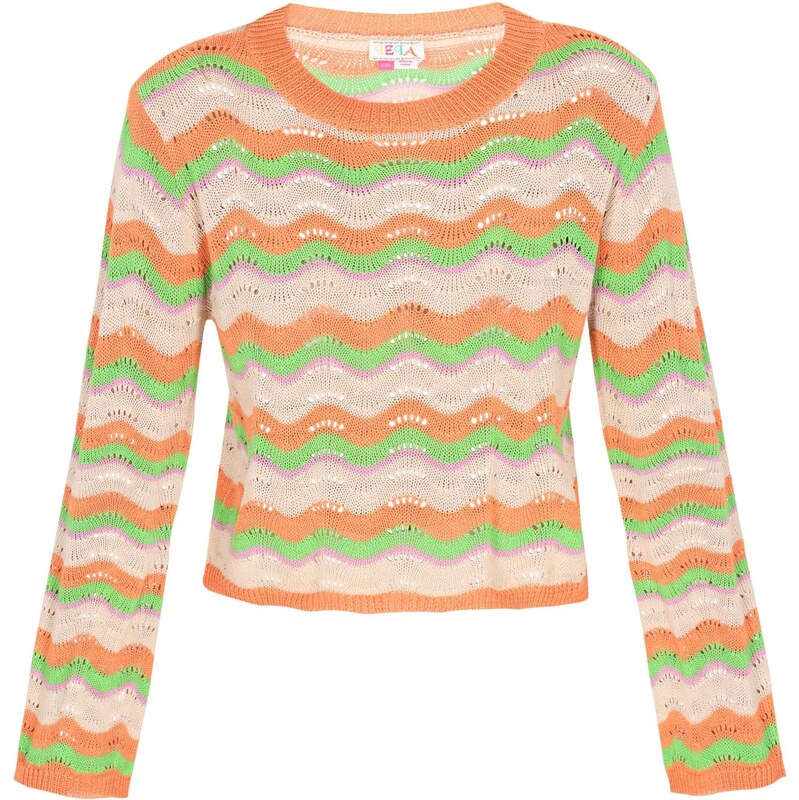 IZIA Sveter béžová / zelená / orchideová / oranžová 65875046