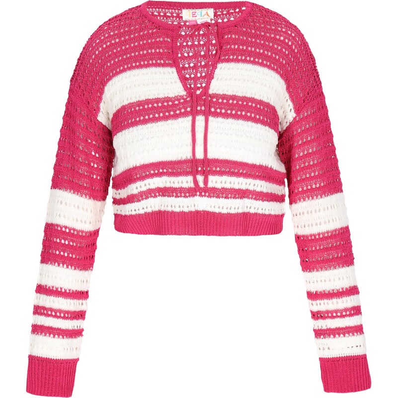 IZIA Sveter Fashion Look ružová / biela 65875072