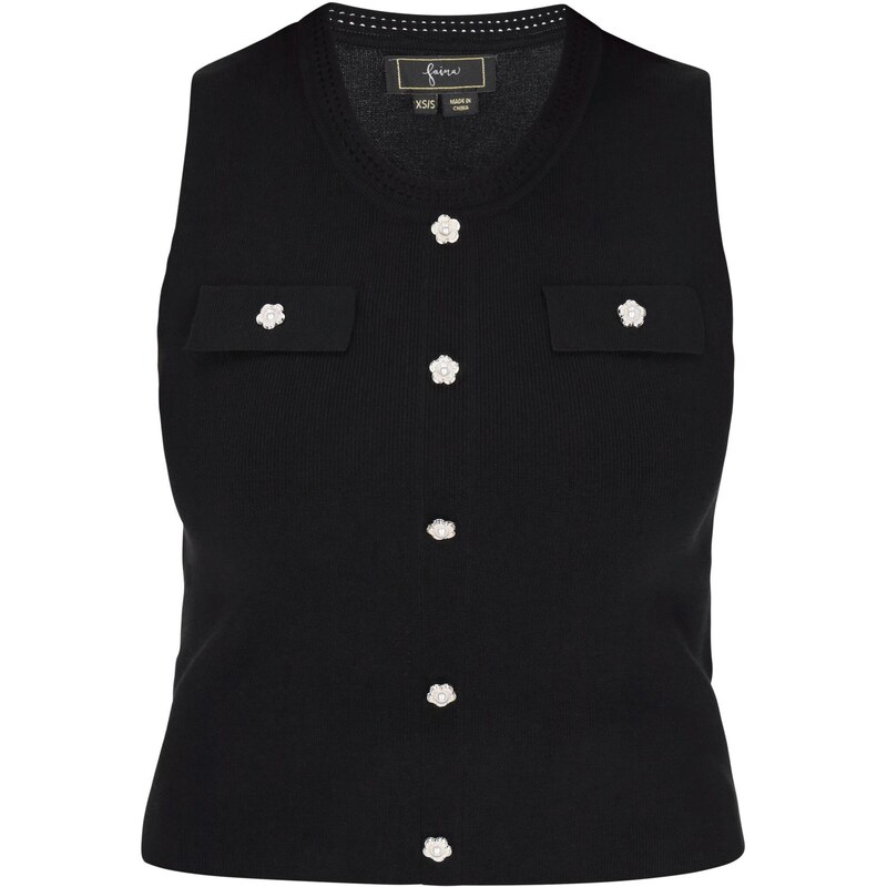 faina Vyšívaný top čierna 65875108