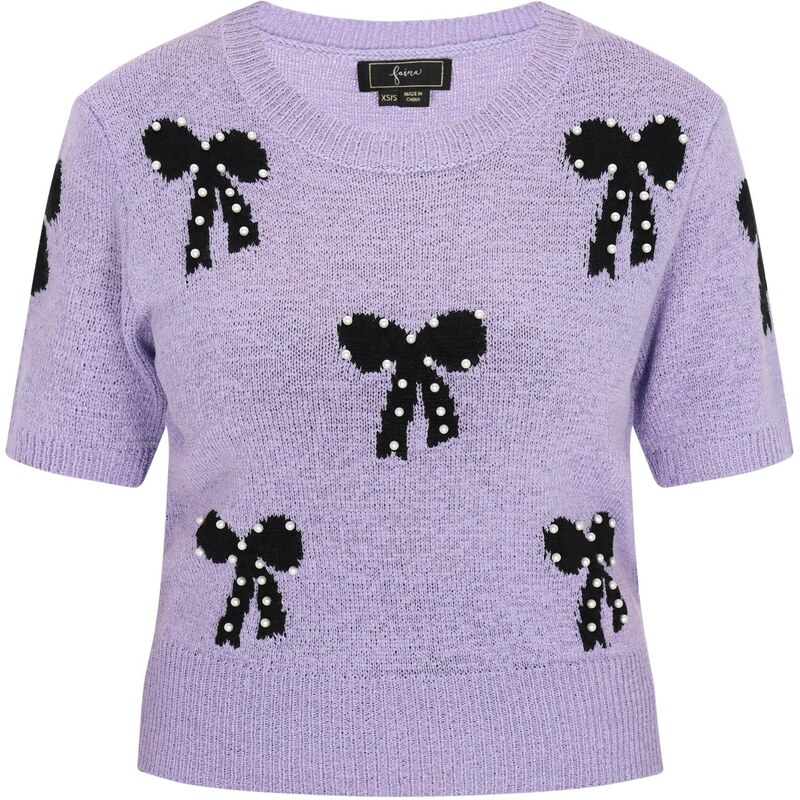 faina Sveter fialová / čierna 65875109