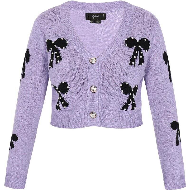 faina Kardigán fialová / čierna / perlovo biela 65875116