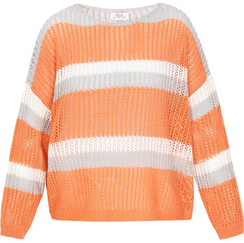 usha FESTIVAL Sveter sivá / tmavooranžová / biela 65772583