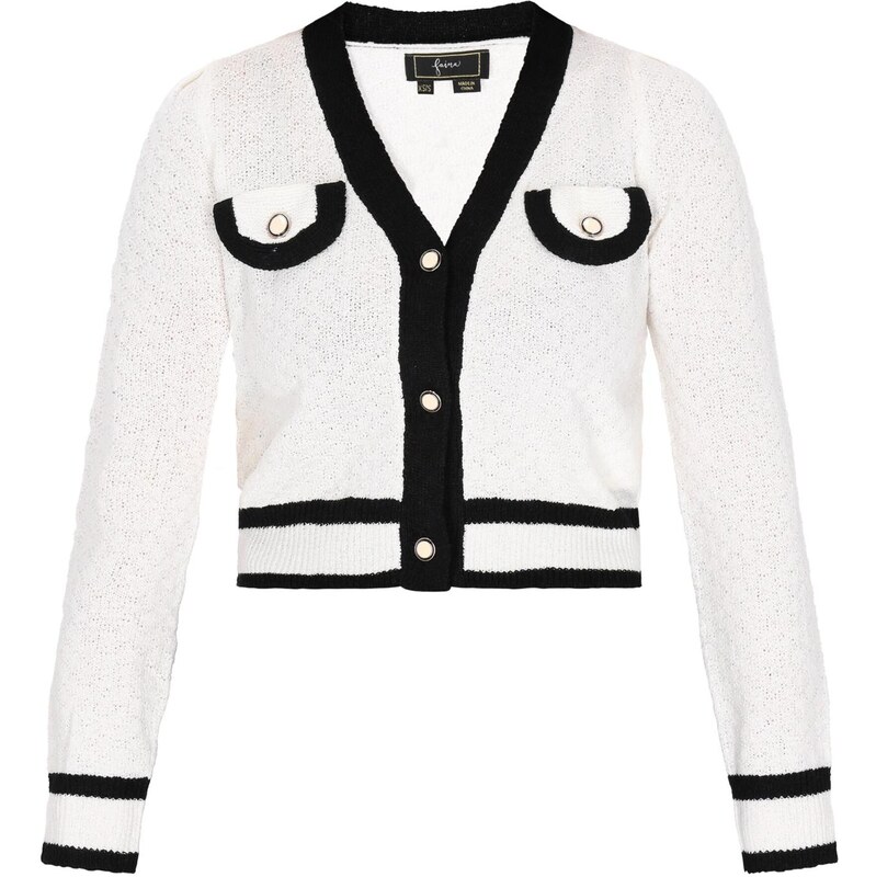 faina Kardigán čierna / šedobiela 65875117