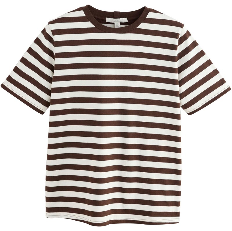 Next Tričko tmavohnedá / biela 65677905