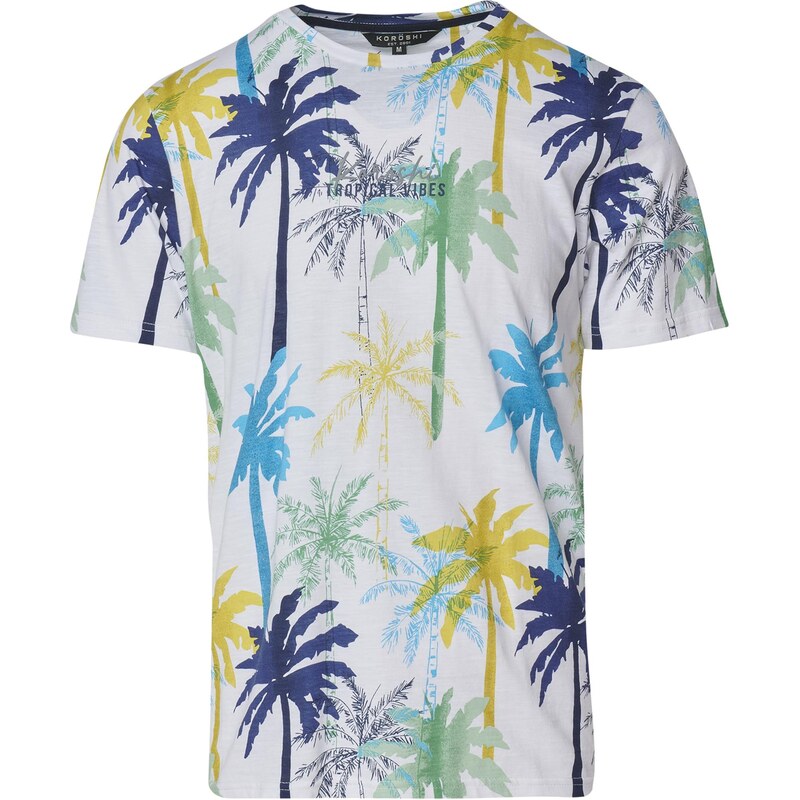 KOROSHI Tričko indigo / žltá / svetlozelená / biela 65879308