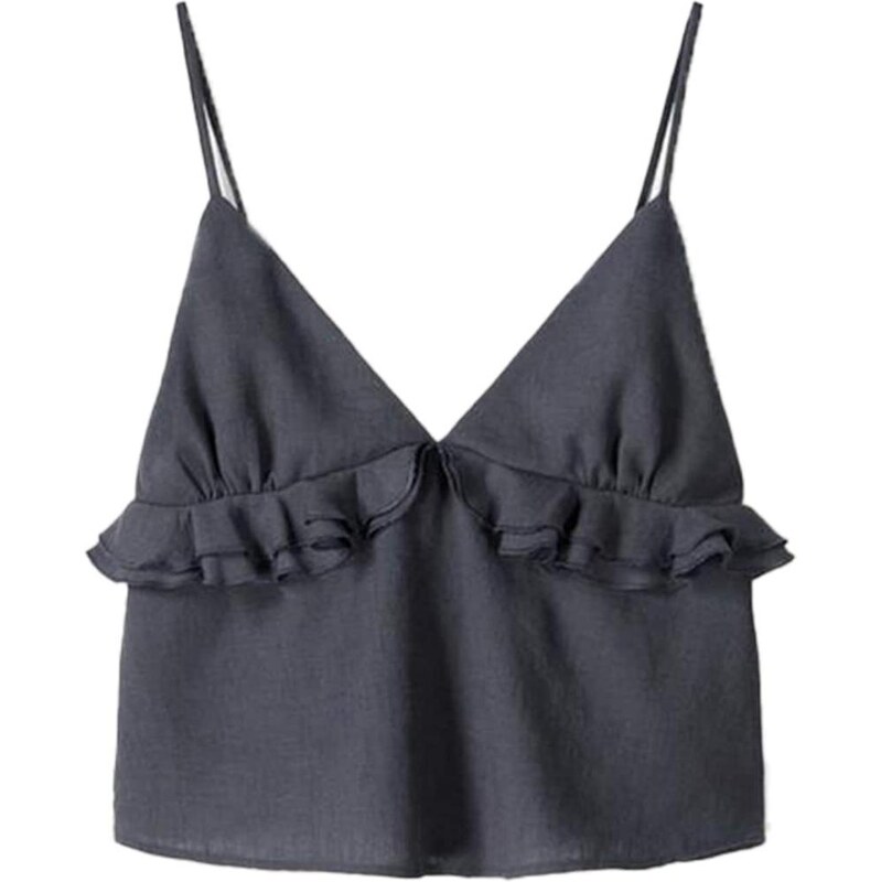 Bershka Top tmavosivá 65043356