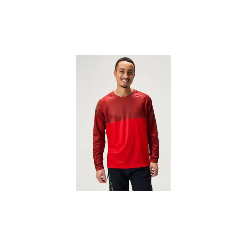 E-shop Endura Singletrack Core Printed Tee pánsky dres dlhý rukáv Flame
