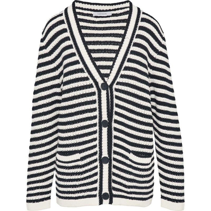 comma casual identity Kardigán námornícka modrá / šedobiela 65875249