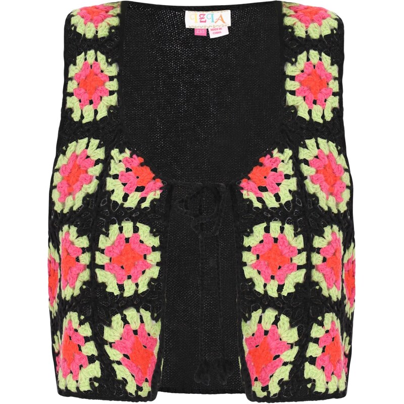 IZIA Pletená vesta svetlozelená / červená / čierna 64333279