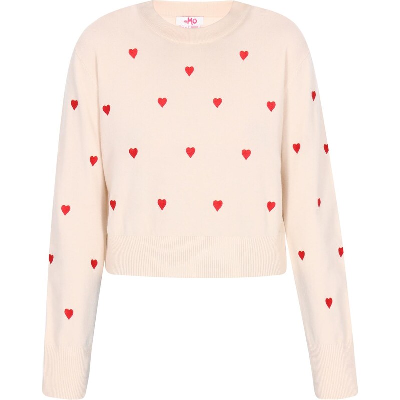 MYMO Sveter jasne červená / šedobiela 65966537