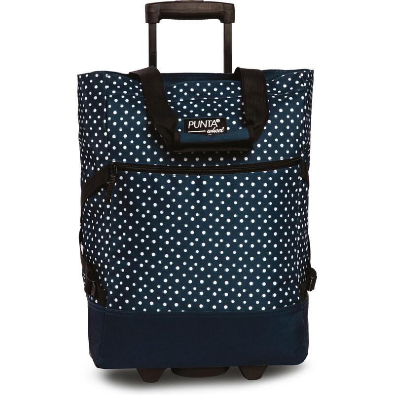 Punta Nákupní taška na kolečkách Print - tmavo modrá/biela 63751709