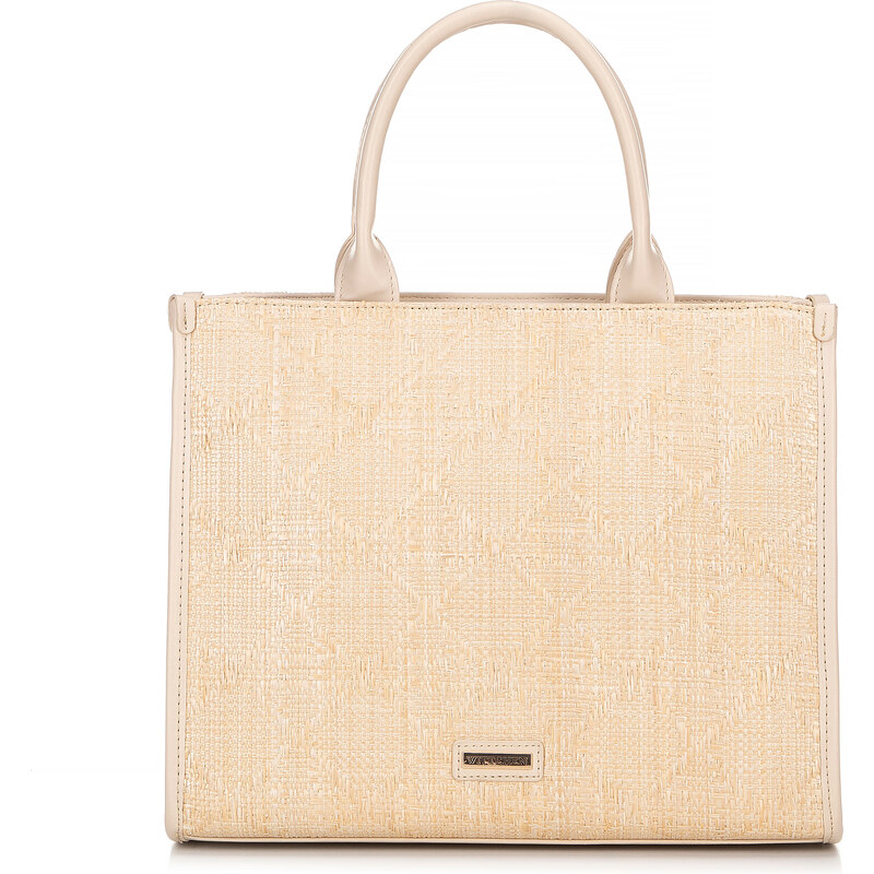 Wittchen Pletená dámska slamená shopperka béžová 66066593