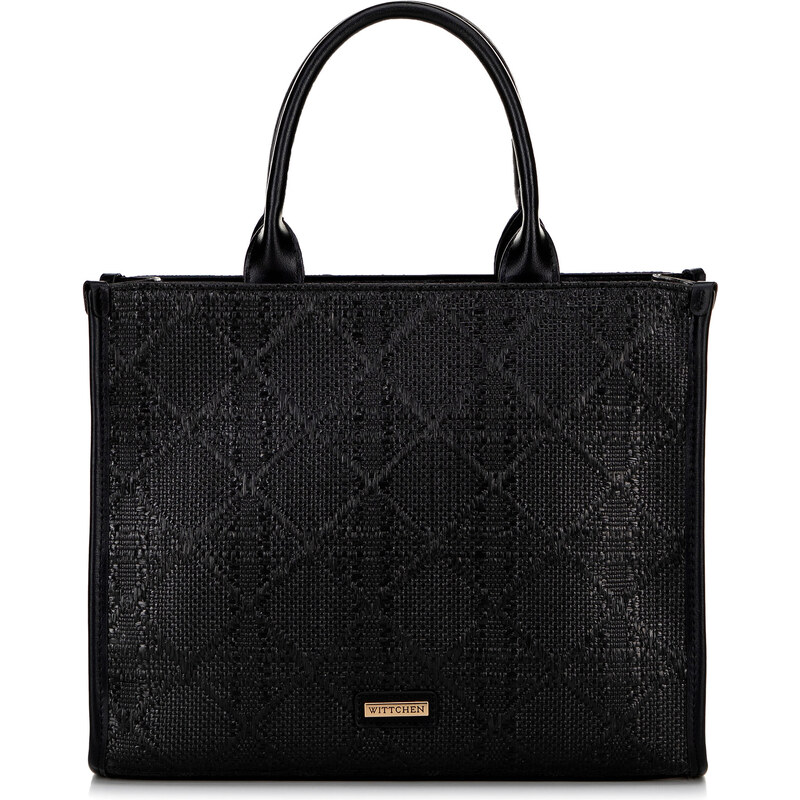 Wittchen Pletená dámska slamená shopperka čierna 66066591