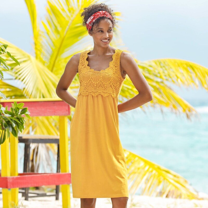 Šaty s macramé kari 048 Blancheporte 63340144