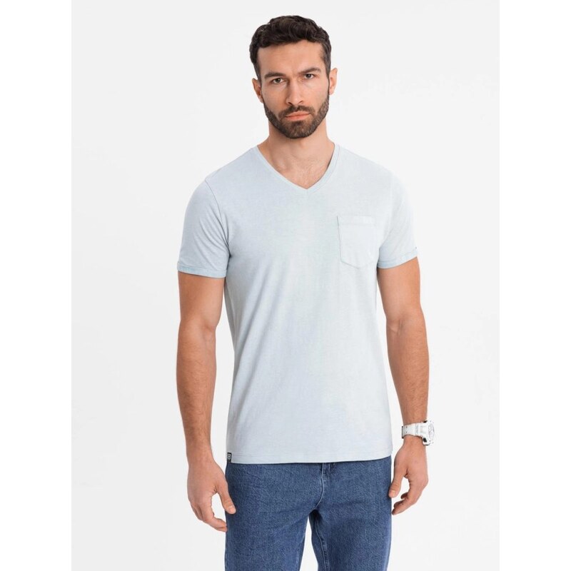 Ombre Clothing Šedé pánske tričko s vypraným vzorom V8 TSWT-0242 63762227