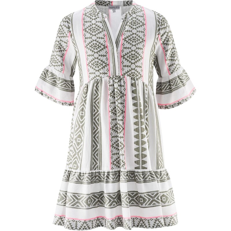 happy girls Šaty kaki / ružová / biela 63768988