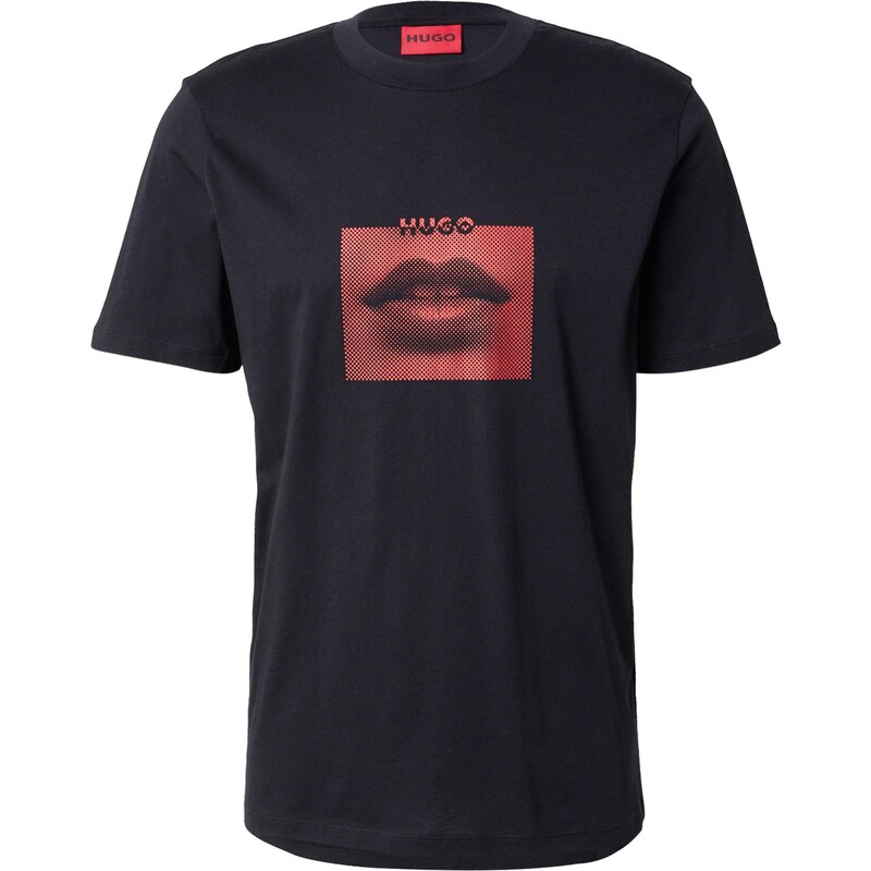 HUGO Tričko Deterni svetločervená / čierna 63769326