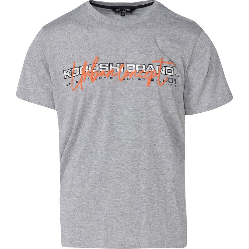 KOROSHI Tričko kamenná / tmavooranžová / čierna / biela 65879536